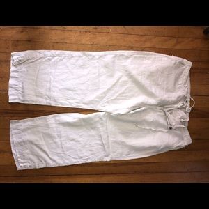 Linen Capri wide leg pants